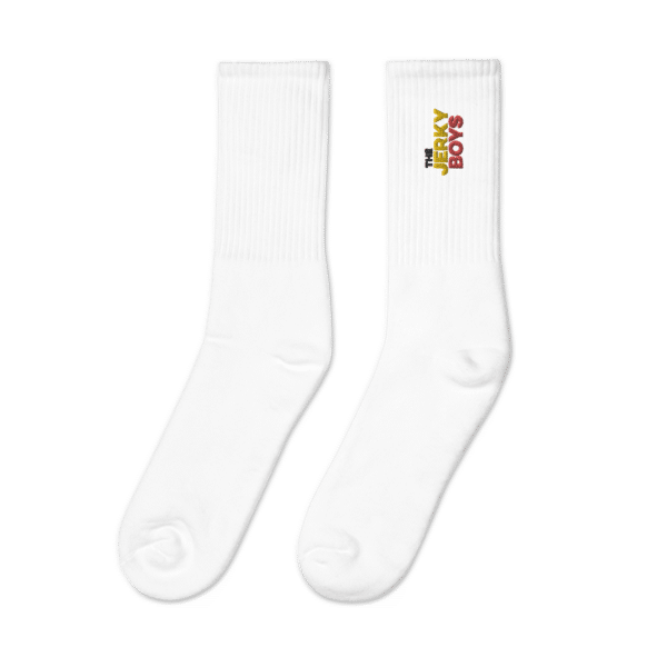 Jerky Boys Logo - Embroidered socks - White